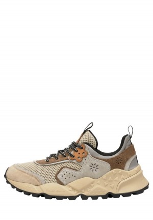 Grey Beige Flower Mountain Kotetsu Men's Sneakers | HNI4717MZ