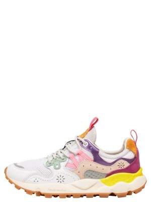 White Purple Flower Mountain Yamano 3 Women's Sneakers | YBY565AJ